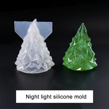 

Handmade Epoxy Resin 3D Christmas Tree Night Light Modeling Mold DIY Christmas Gifts Home Decorations DC156