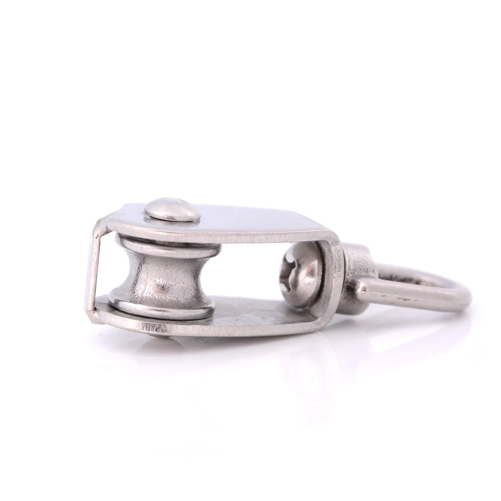 

1PCS Stainless Steel M15 Wheel Swivel Pulley Block Heavy Duty Steel Single Wheel Swivel Lifting Rope Pulley For Wire Rope