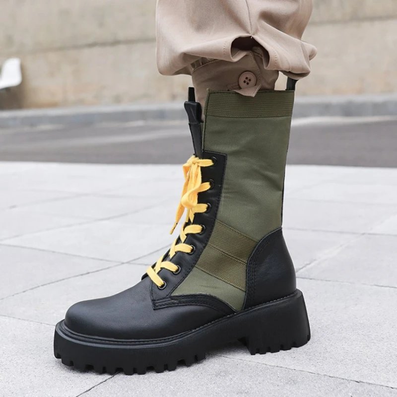 

2020 winter new women shoes round toe waterproof platform flat bottom combat boots fashion doc marten boots shoes woman boots