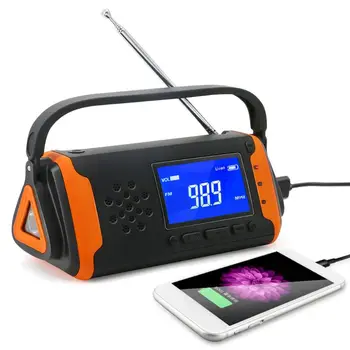

Portable Emergency Solar Radio Hand Crank & Solar Power – AM FM Survival Shortwave Radio with Flashlight, Cell Phone Cha