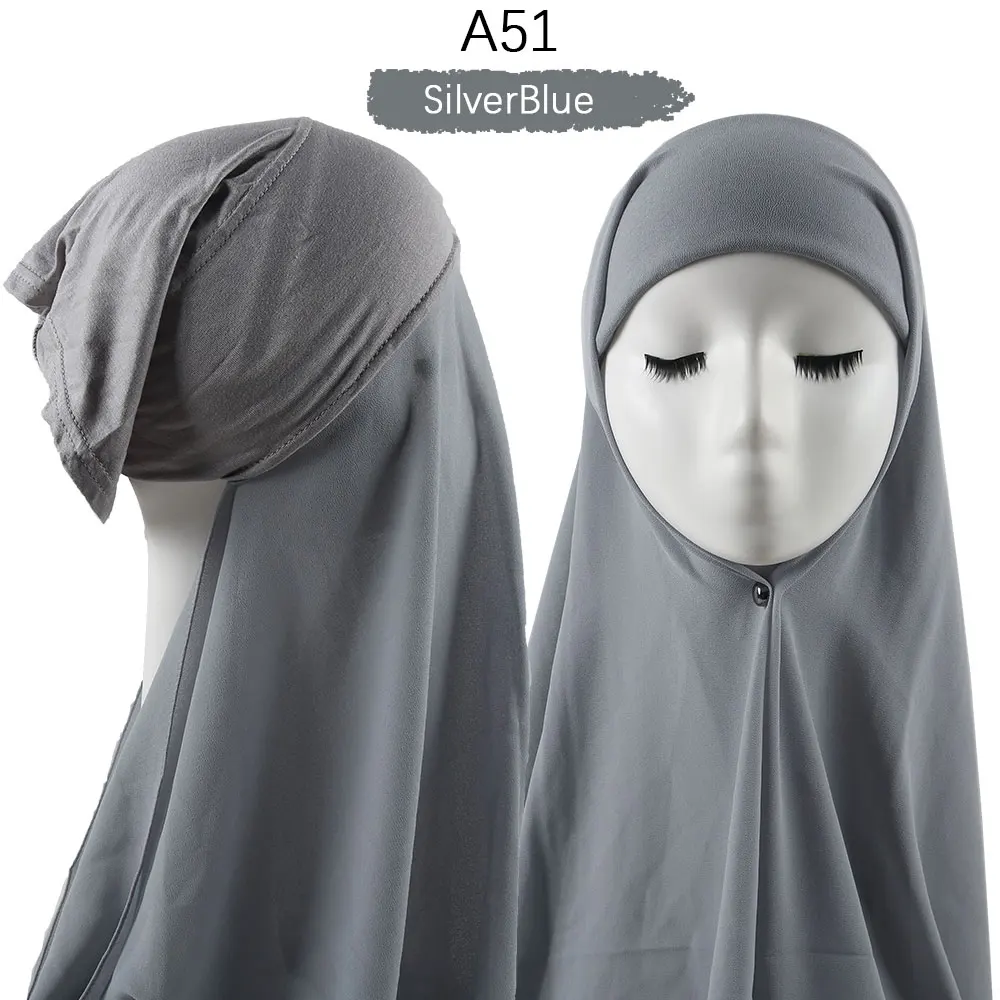 Women Muslim Instant Chiffon Hijab With Cap Underscarf Bonnet HIjabs  Scarf Islam Headscarf Headwrap Turbante