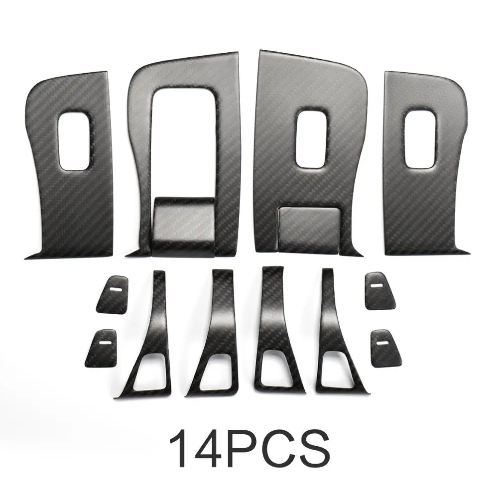 LUCKEASY Car window button modified patch for Tesla Model 3 Car interior accessories door lock decorative patch matte 14pcs/set