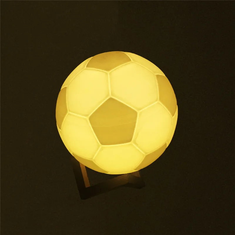 3D печать Led футбол Ночной светильник ночник Луна лампа 2/16 цветов свет сенсорный/пульт дистанционного управления детский подарок декор для спальни