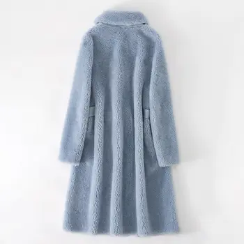 

Women 2020 Autumn Winter Real Sheep Fur Parka Casual Clothing Natural Wool Fur Jacket Granular Sheep Shearling Outerwear L733