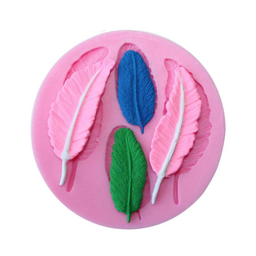 Feather Sugar Buttons Silicone Mold Fondant Mold Cake Decorating Tools Chocolate Gumpaste Mold