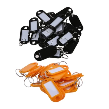 

40Pcs Tags: 20 Pcs Key ID Label Tags Split Ring Keyring Keychain Black & 20 Pcs Key Ring Tags Orange