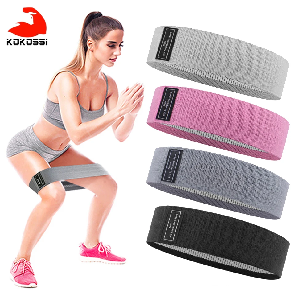 KoKossi-banda de Yoga antideslizante para gimnasio, banda de goma de la aptitud para ejercicio, trenzada, elástica, resistente al levantamiento de cadera