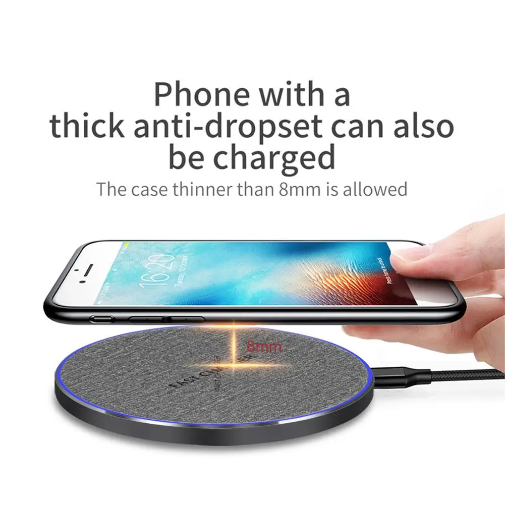 15 Вт Быстрое беспроводное зарядное устройство USB C Qi сертифицированная