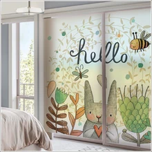 60*100 см оконная пленка на заказ, статическое стекло, электростатическое стекло, скраб для ванной комнаты, наклейки на балконное солнце, наклейки на окна, Банни