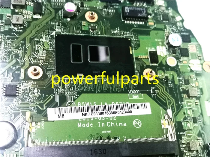 Работает для acer es1-572 материнская плата NBGD011001 B5W1S LA-D671P i3-6100U