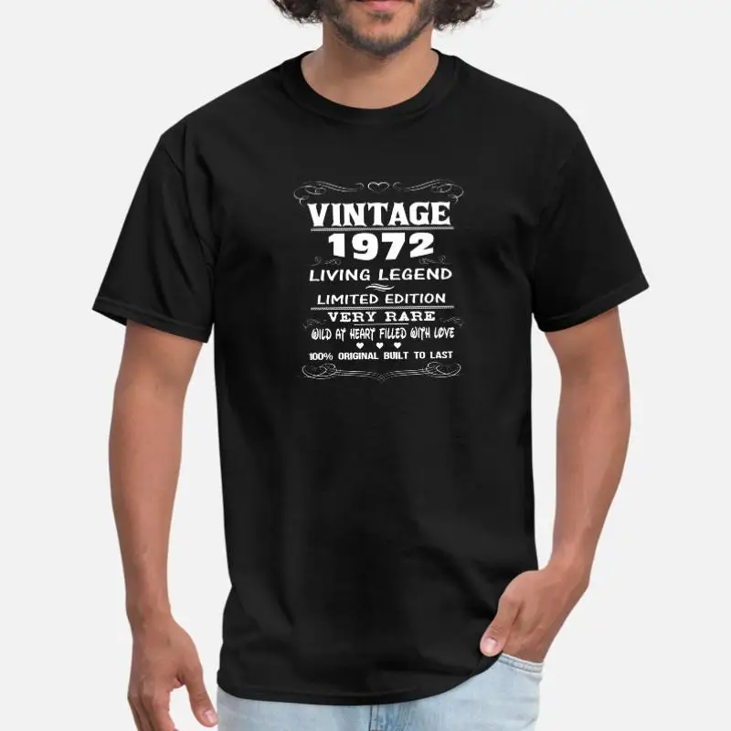 Индивидуальная Винтажная Футболка 1972 для мужчин и женщин, Классическая футболка Харадзюку, большой размер 3xl 4xl 5xl, женский топ в стиле хип-хоп
