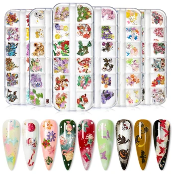 

Christmas Butterfly Flower Nail Sticker Foils Mixed Nail Art Decorations Decals Tip For a Manicure DIY Nails Design Accessories