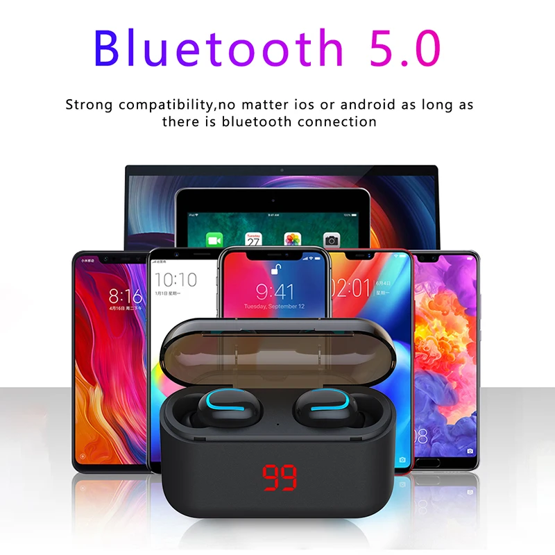HBQ TWS Bluetooth наушники V5.0 True Беспроводной Headphons спортивные Handsfree 3D стерео игровая