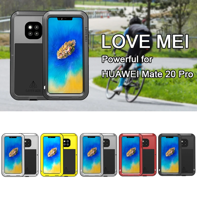 Original LOVE MEI Aluminum Metal Case for mate 20 pro / mate 20 Cover Armor Shockproof Life Waterproof Case mate 20 Capa Fundas