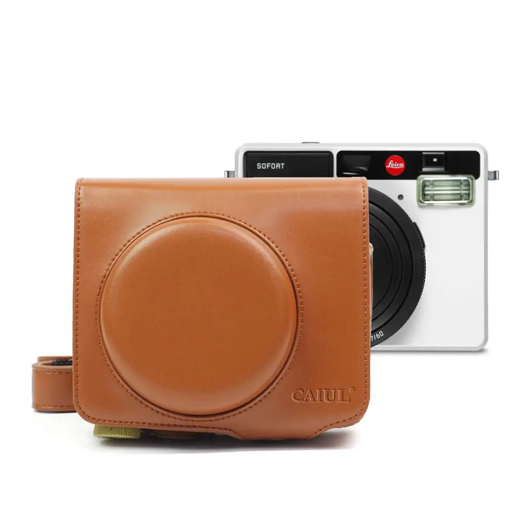 Жесткий чехол для камеры Leica Sofort сумка для камеры коричневого цвета с плечевым ремнем Чехол для Камеры