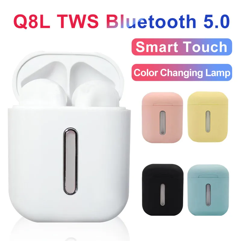 

Q8L tws color change light bluetooth headset wireless stereo earbuds charging box high-definition sound quality new earphone