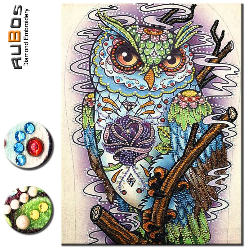 RUBOS DIY 5D Diamond Painting Owl Animal Pearl Diamond Embroidery Large Special Beads Rhinestone Pictures Mosaic New Sale Decor (7)