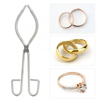 

30cm High Hardness Stainless Steel Crucible Tong Clamp Hand Pliers to Clamp Crucible for Jeweler Jewelry Processing Making Tool