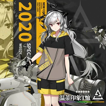 

Game Arknights Weedy Summer New Hooded T-shirt Cosplay Men Women Casual Pants Harajuku Fashion Black Loose Unisex Tops & Shorts