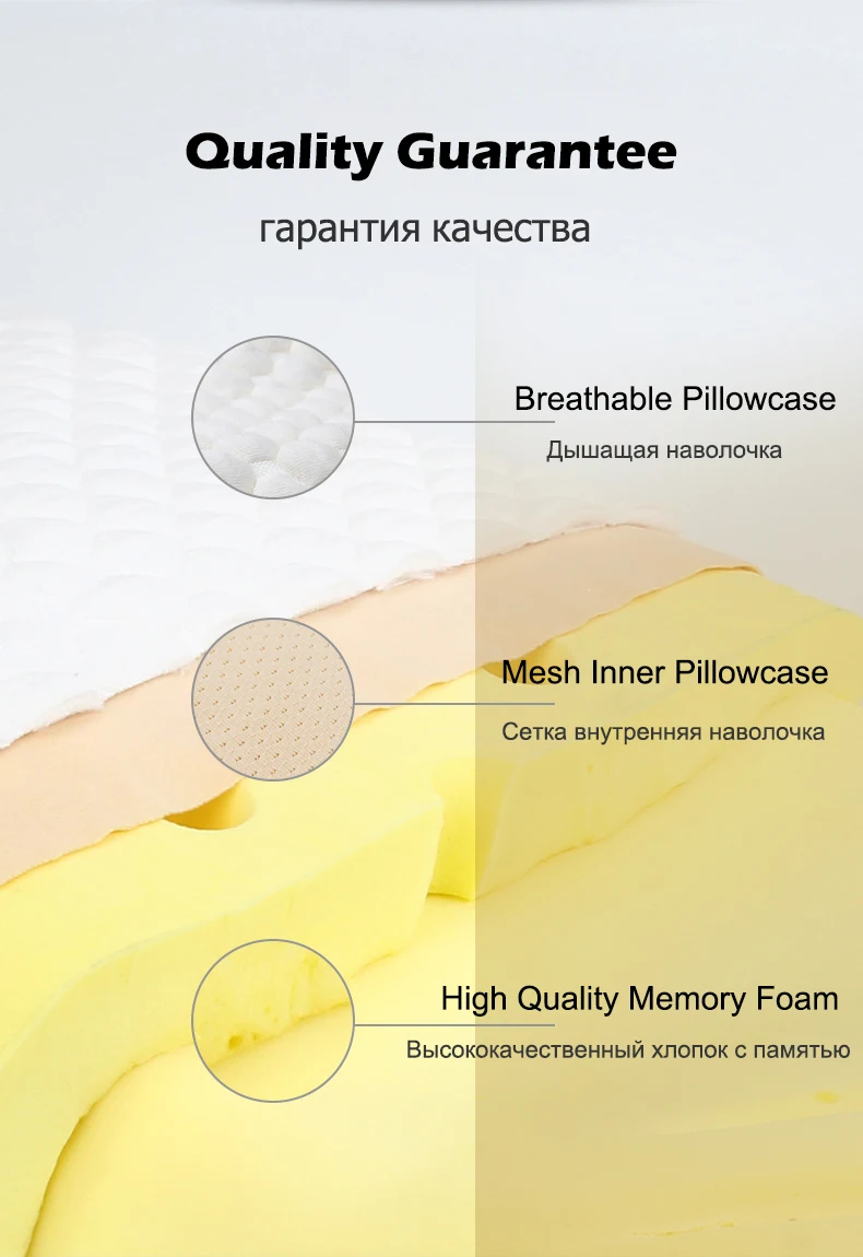 Пуренлатексная двухслойная Подушка с эффектом памяти Ортопедическая подушка для шеи шейного позвонка подушка для боли боковая подушка для спины желудка спящий медленный отскок