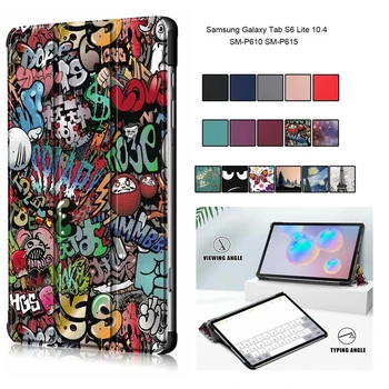 

For Samsung Galaxy Tab S6 Lite 10.4 Case Funda Magnetic Stand Cover for Samsung Tablet S6 Lite Case P610 P615 Tablet Case + film