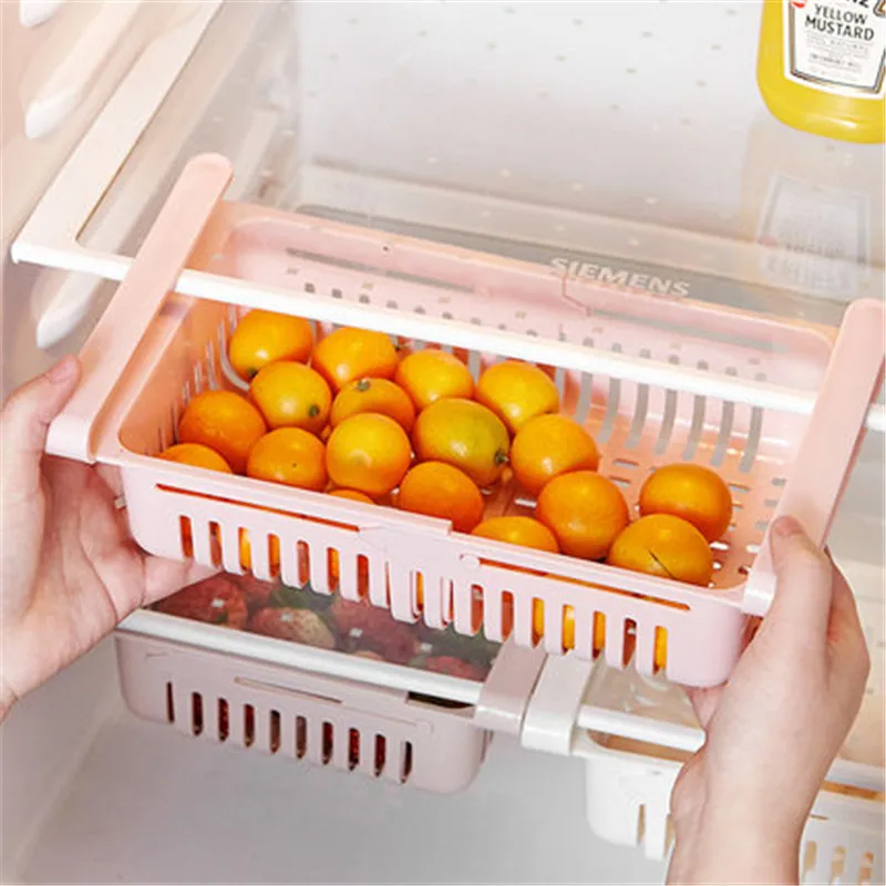 

CTREE 1Pcs Creative Pull Refrigerator Compartment Receive Tray Storage Vegetables Fruit Square Plastic Insulation Layer Box C110