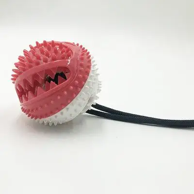 White red ball Pet молярная игрушка Интерактивная утечка Мячик с присоской для собак игрушка - Цвет: White red ball