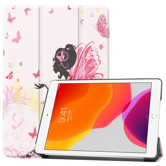Складной умный чехол для Coque iPad 10,2 10,2 '', чехол для iPad 7th Gen A2200 A2198 A2232, чехол для планшета, кожаный чехол для iPad 7