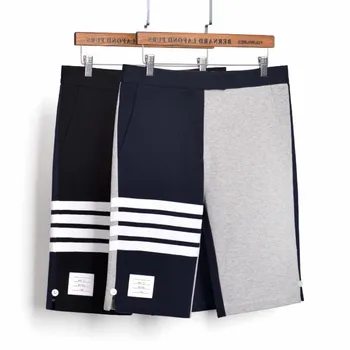

Fashion TB THOM Brand Men Summer Panelled Casual Sports Hip Hop Patchwork Tracksuit Bottoms Jogger Track Shorts