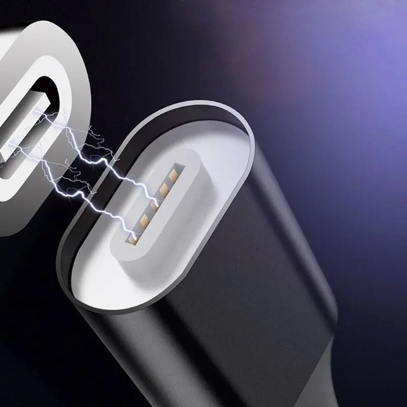 3 в 1 Магнитный USB кабель для быстрой зарядки боковой светодиодный светильник гибкий растягивающийся телефон зарядное устройство линия передачи данных для Android IOS type-C