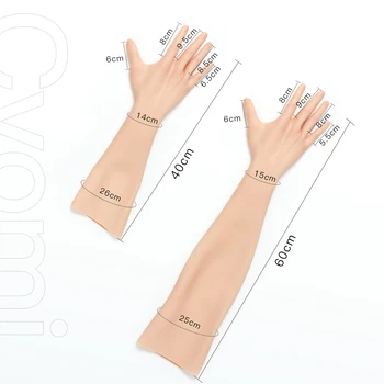

CYOMI 40cm/60cm Silicone Female Gloves Performance Props Cosplay Costumes with Nails Crossdressing Lifelike Women Fake Hands