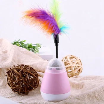 

Cat Ball Toy Interactive Catnip Ball Feather Cat Tumbler Exercise Rotary Ball Kitten Toy,