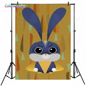 

1st Birthday Photography Backdrop Lovely Pet Rabbit Photo Background For Child Birthday Party Cake Table Decor Banner Photocall