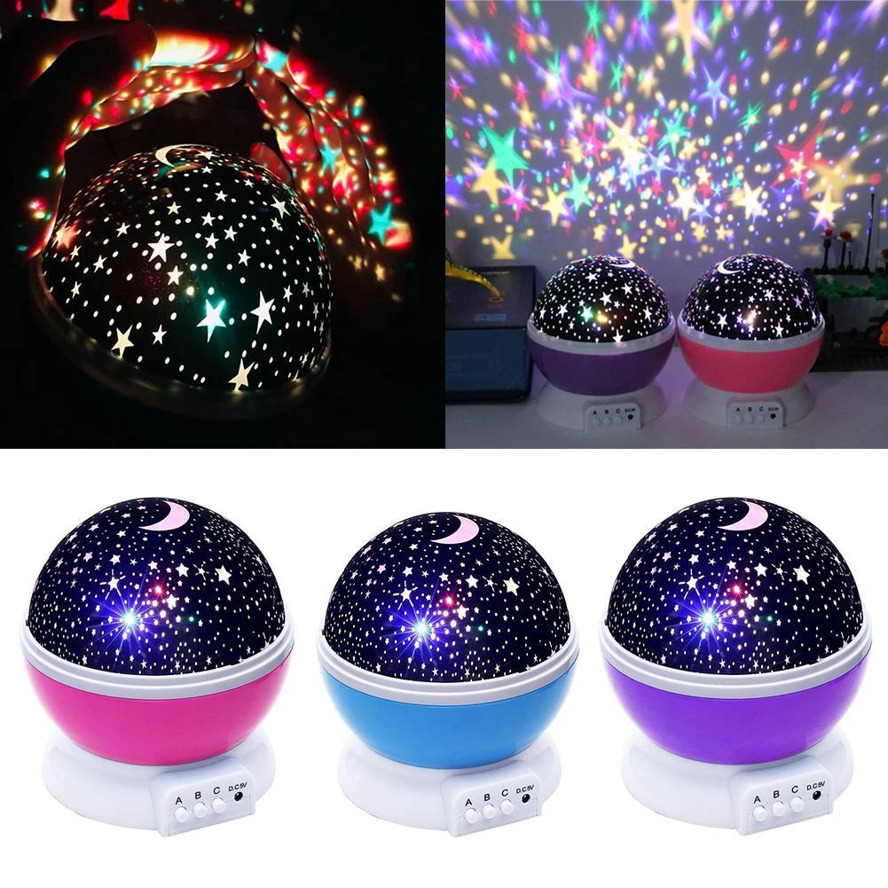 juguete luminoso romantico led estrellado proyector de cielo nocturno lampara giratoria de estrella regalo para ninos decoracion de navidad