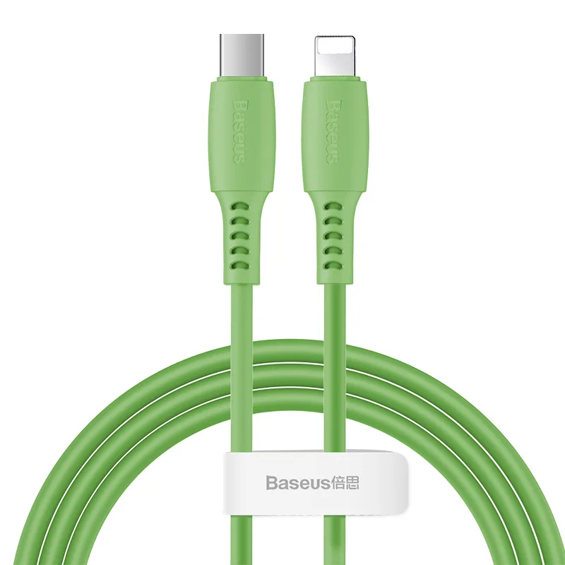 Baseus usb type C для Lightning Кабель для iPhone 11 Pro XS Max XR X 8 Plus 18 Вт Быстрая зарядка цветной USB кабель PD зарядный кабель - Цвет: Green