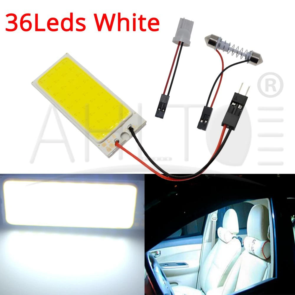 Автомобильная светодиодная лампа T10 C5W Cob 16 24 36 48SMD белая для парковки панель