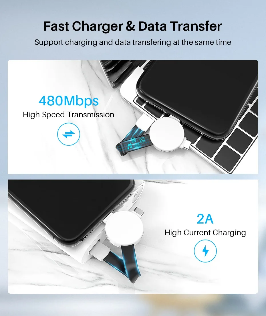 Мини брелок с микро-usb type C кабель зарядное устройство с интерфейсом Lightning Кабель для iPhone 7 Xs samsung S8 Портативный usb type-C USB-C кабель аксессуар