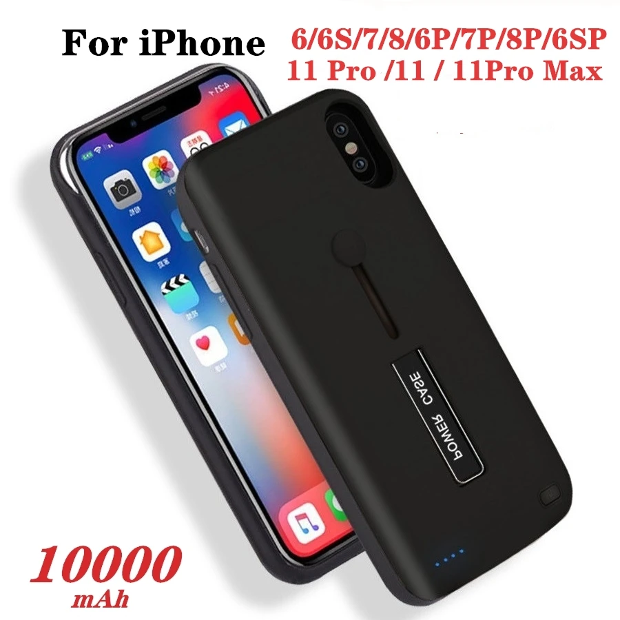 Чехол для зарядного устройства iphone 6 6s 7 8 Plus 11 Pro Max внешний аккумулятор 10000 мАч