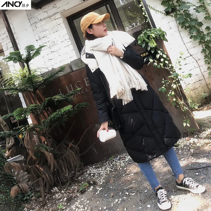 women newest long hooded duck down coats female fashion casual over knee slim warm clothes popular winter thickened jackets