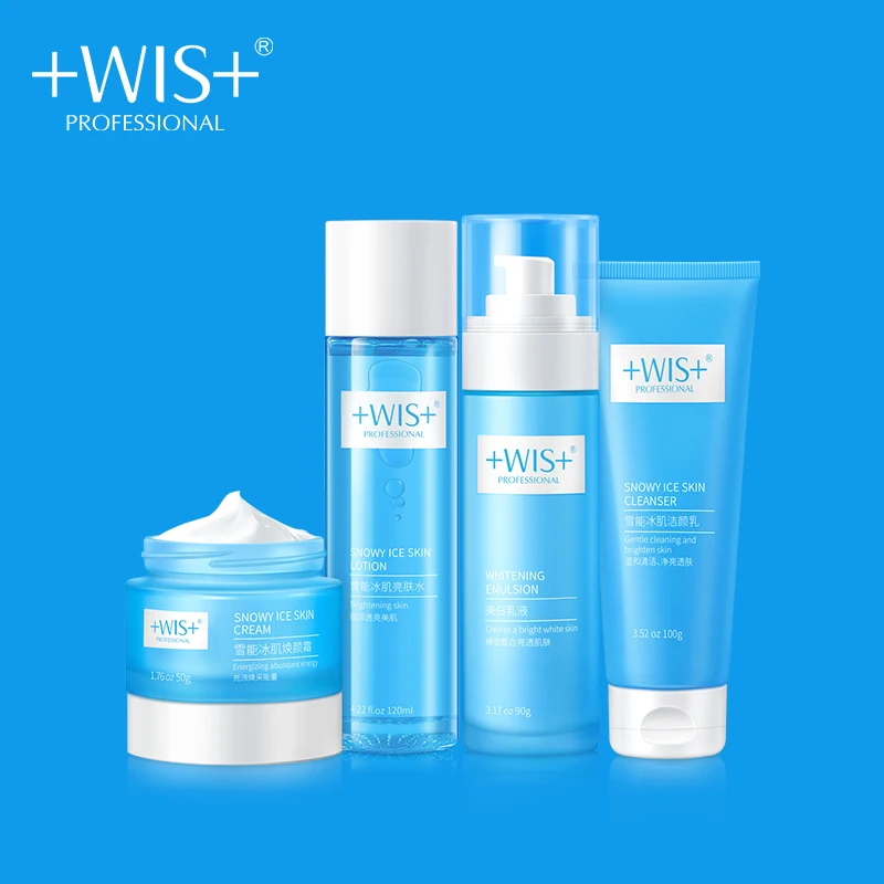 PROD 4001345579652 WIS Snowy Ice Skin Set Nicotinamide Moisturizing
Whitening Deep Cleaning Face Cleanser+Lotion+Cream+Emulsion Skin Care
Products