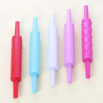 

1PC Heart Flower Pattern Rolling Pin Fondant DIY Kitchen Dumpling Roller Cake Dough Noodles Rolling Stick Cooking Bakeware Tools