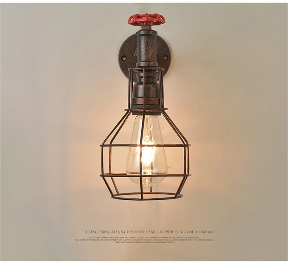 Industrial Water Pipe Light Vintage LED Wall Lamp Loft Edison Sconce Wall Lights Rust Iron Home Decor Lighting Retro Luminaire (15)