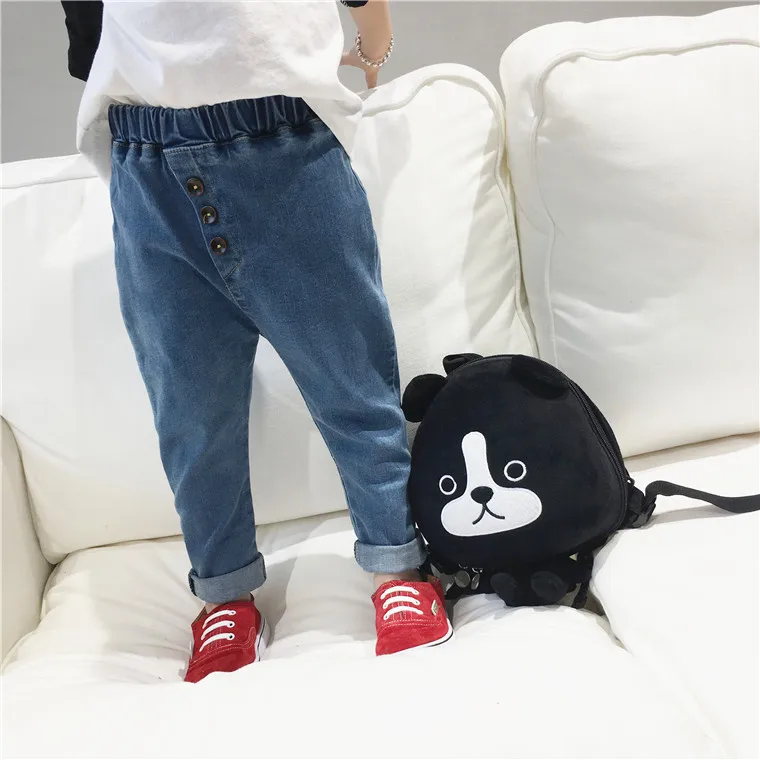 Childrenswear Autumn Crawler Children Cotton Jeans Men And Women Children Three Buckles Korean-style Cowboy Fashion Pants