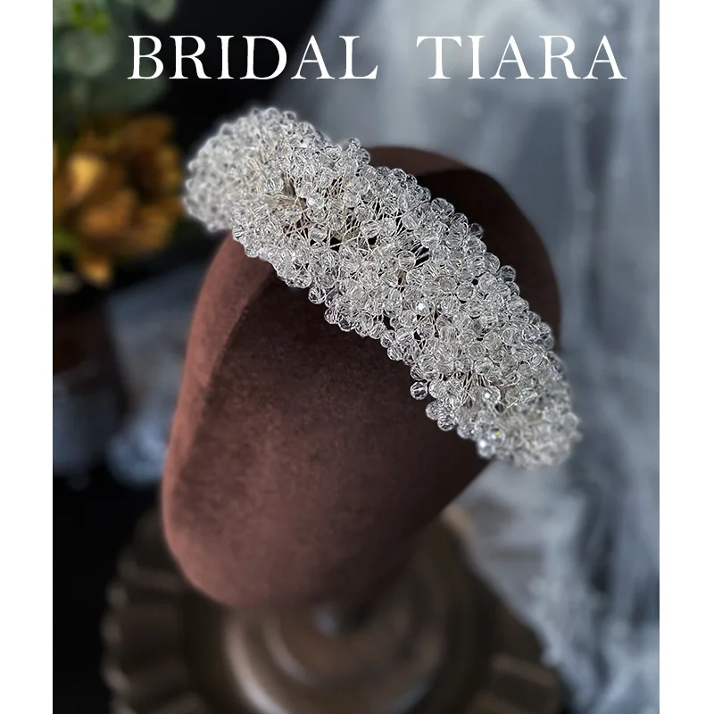 dense crystal hair band bridal hoop tiara women headbands crown Bride accessories Wedding hair jewelry