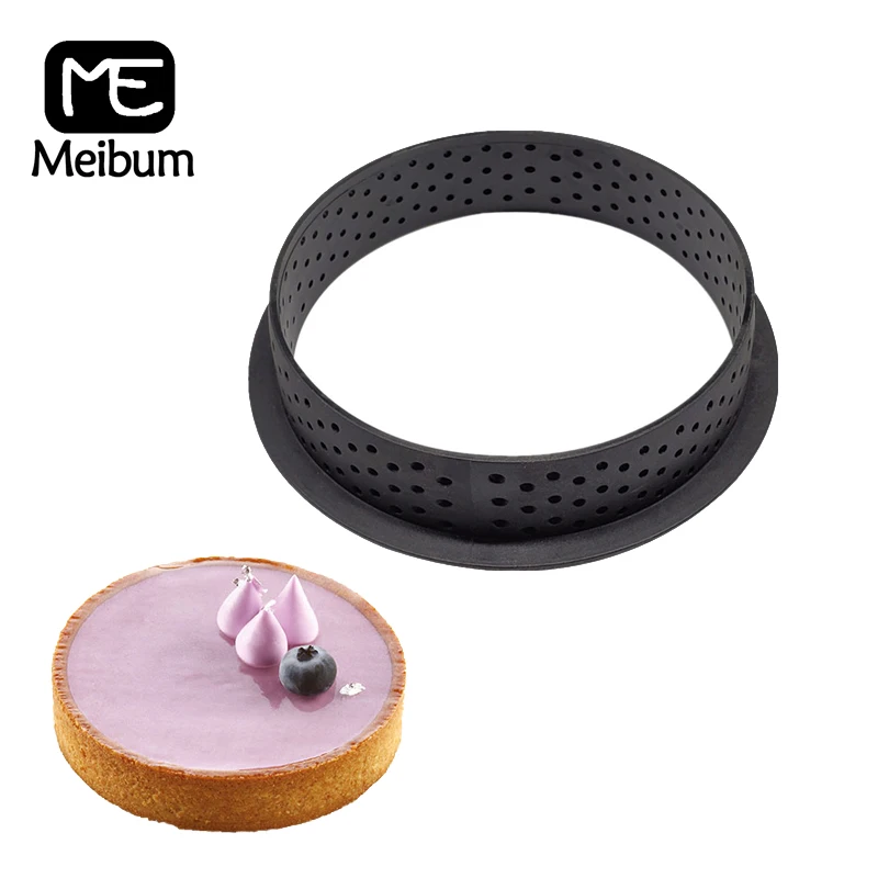 

Meibum 1 PCS Plastic Perforated Egg Tart Cake Ring Homemade French Dessert Mould Fruit Cookies Mold Kitchen Baking Mold