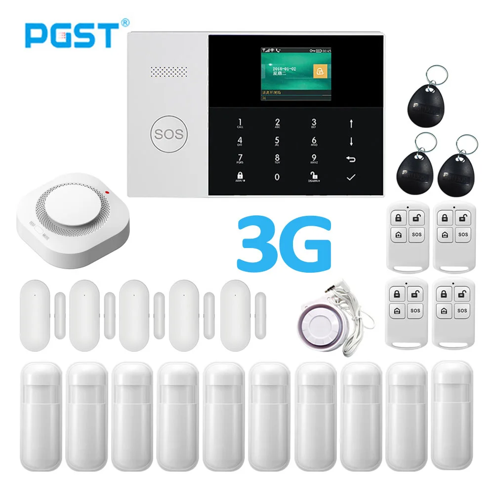 Беспроводная домашняя система охранной сигнализации PGST 3G Wi Fi GPRS с Android|Комплекты