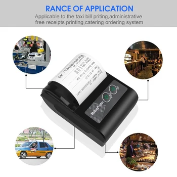 

Kebidumei Mini Bluetooth Printer Thermal Printer Pocket Portable Ticket Receipt USB Wireless Windows Android IOS With EU/US Plug