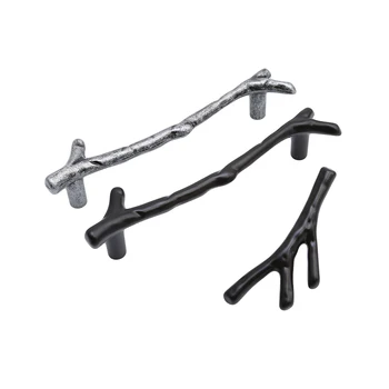 Single Double holeTree Branch Handles Kitchen Cabinet Drawer Door Handles Pulls Knobs Furniture Hardware