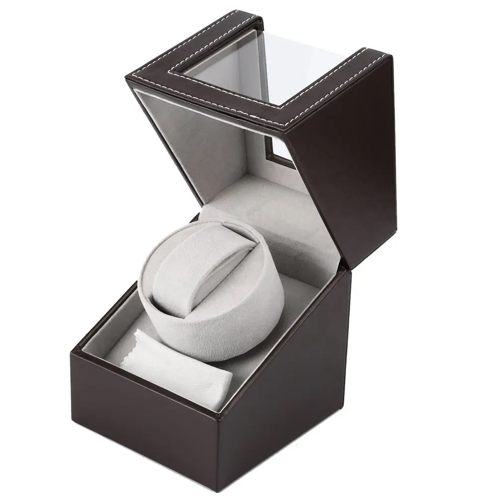 AU plug Brown EU/US/AU/UK вилка роскошный высококлассный мотор шейкер часы Winder держатель дисплей автоматический механический ювелирный корпус часов - Цвет: AU plug Brown