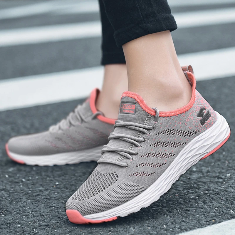 Новинка года; мужские и женские кроссовки; zapatillas mujer Deportiva; дышащие кроссовки со шнуровкой для девочек; мягкие спортивные кроссовки на плоской подошве